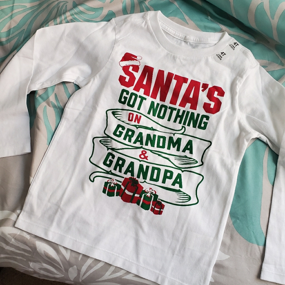The Childrens Place Long Sleeve Santa Shirt